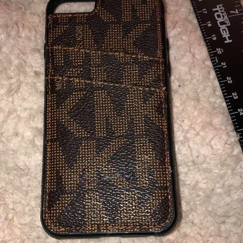 Micheal Kors brown authentic monogram IPHONE case IPhone 7 Will fit 6,6S